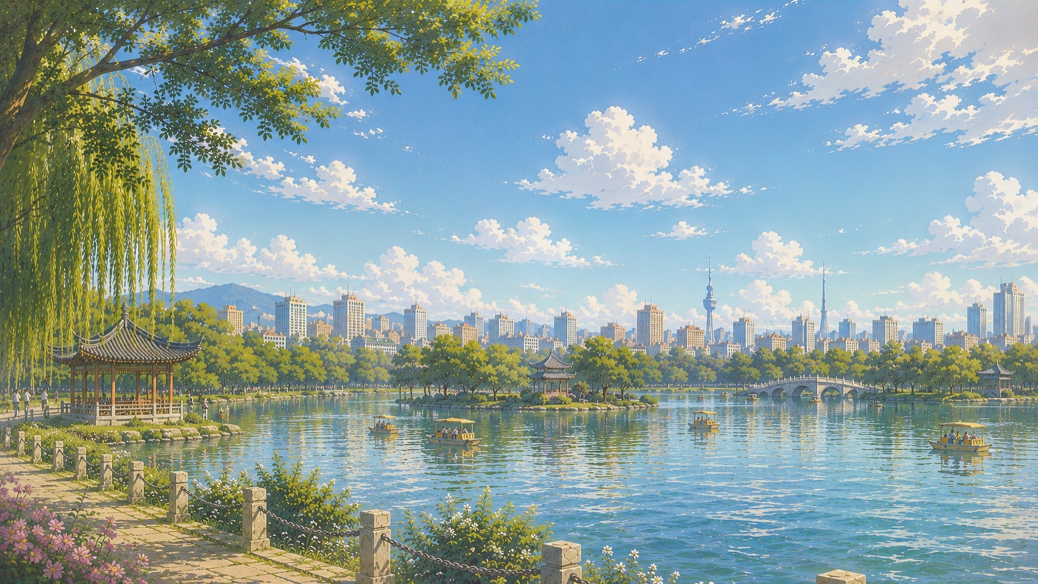湖边小憩